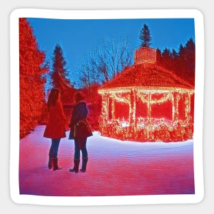 Christmas at a Snowy Day - Girls - Gazebo - Christmas Sticker